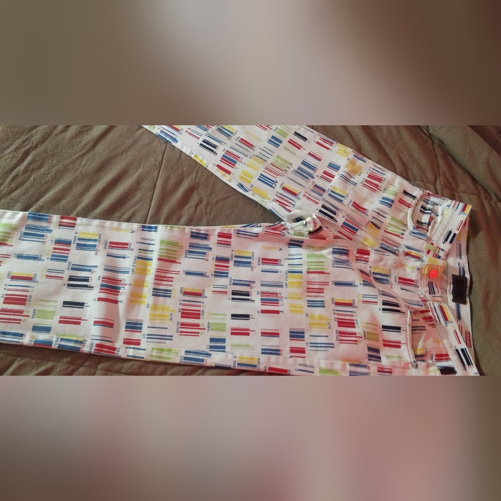Archive Versace Jeans Couture Barcode Jeans Y2K Rainbow White Men’s 32